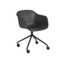 Muuto - Fiber Armchair Swivel mit Rollen, schwarz