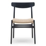 Carl Hansen - CH23 Chair Stuhl, Eiche schwarz lackiert / Naturgeflecht