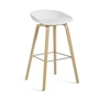 HAY - About A Stool AAS 32 H 75 cm, Eiche lackiert / Edelstahl / white 2.0 (Filzgleiter)