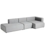 HAY - Mags Sofa 3-Sitzer, Kombination 4 / Armlehne rechts, grau (Hallingdal 130) (EU)