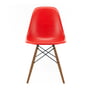 Vitra - Eames Fiberglass Side Chair DSW, Esche honigfarben / Eames classic red (Filzgleiter weiß)