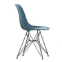 Vitra - Eames Plastic Side Chair DSR RE, basic dark / meerblau (Filzgleiter basic dark)