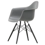 Vitra - Eames Plastic Armchair DAW RE, Ahorn schwarz / granitgrau (Filzgleiter basic dark)