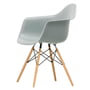 Vitra - Eames Plastic Armchair DAW RE, Esche honigfarben / hellgrau (Filzgleiter weiß)