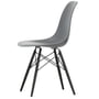 Vitra - Eames Plastic Side Chair DSW RE, Ahorn schwarz / granitgrau (Filzgleiter basic dark)