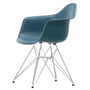Vitra - Eames Plastic Armchair DAR RE, verchromt / meerblau (Filzgleiter basic dark)