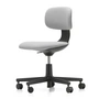 Vitra - Rookie Bürostuhl, tiefschwarz / Plano cremeweiß / sierragrau (Hartbodenrollen)