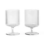 Ferm Living - Ripple Weinglas, klar (2er-Set)