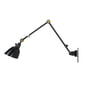 Midgard - Modular 505 Wandleuchte, 40 / 30 cm, schwarz / schwarz (Messinggelenkkappen)