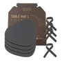 Lind DNA - Geschenkset Curve L, Nupo anthrazit (4 Tischsets + 4 Serviettenringe)