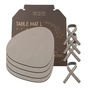 Lind DNA - Geschenkset Curve L, Nupo hellgrau (4 Tischsets + 4 Serviettenringe)