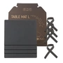 Lind DNA - Geschenkset Square L, Nupo anthrazit (4 Tischsets + 4 Serviettenringe)