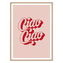 artvoll - Ciao Ciao Poster mit Rahmen, Eiche natur, 50 x 70 cm