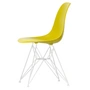 Vitra - Eames Plastic Side Chair DSR, weiß / senf (Filzgleiter weiß)