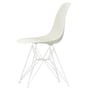 Vitra - Eames Plastic Side Chair DSR RE, weiß / kieselstein (Filzgleiter weiß)
