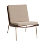 &Tradition - Boomerang HM1 Loungesessel, Walnuss geölt / Beine Messing, beige (Karakorum 003)	