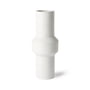 HKliving - Speckled Clay Vase straight L, Ø 16 x 39,5 H cm, weiß