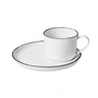 Broste Copenhagen - Salt Tasse mit Untertasse S, 10 cl, weiß / schwarz