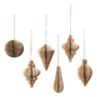 Broste Copenhagen - Christmas Mix Deko-Anhänger, Ø 5 x H 7 cm, braun natur (6er-Set)