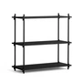 Moebe - Shelving System Low, Eiche schwarz gebeizt / schwarz