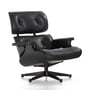 Vitra - Lounge Chair, schwarz, Esche schwarz, Leder Premium F nero (neue Maße)