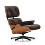 Vitra - Lounge Chair, poliert / Seiten schwarz, Kirschbaum, Leder Premium F chocolate (klassisch)