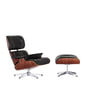 Vitra - Lounge Chair & Ottoman, poliert, Santos Palisander, Leder Premium nero (neue Maße)