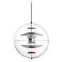 Verpan - VP Globe Pendelleuchte Ø 40 cm, Aluminium / klar