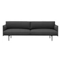 Muuto - Outline Sofa 3-Sitzer, dunkelgrau (Remix 163) / schwarz