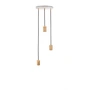 Tala - Brass Triple Pendelleuchte, weiß / Eiche / Messing