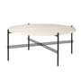 Gubi - Travertine Couchtisch, Ø 80 cm, schwarz / weiß