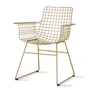 HKliving - Wire Arm Chair, Messing