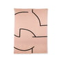 HKliving - Decke mit Streifenmuster, 130 x 170 cm, nude / schwarz