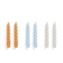 HAY - Spiral Stabkerzen, H 19 cm, tangerine / light blue / light grey (6er-Set)