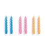 HAY - Spiral Stabkerzen, H 19 cm, blue / dark pink / dark peach (6er-Set)