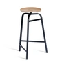 Northern - Treble Barhocker, schwarz / Leder braun