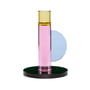 Hübsch Interior - Kristall Kerzenhalter, rosa / gelb