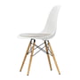 Vitra - Eames Plastic Side Chair DSW mit Sitzpolster, Esche honigfarben / weiß (Filzgleiter basic dark)