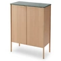 Fritz Hansen - Skagerak Jut High Cabinet, Eiche geölt / Marmor grün / Messing