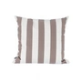 Jan Kurtz - Somnia Outdoor Kissen, 48 x 48 cm, Streifen weiß / taupe