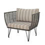 Bloomingville - Mundo Lounge Chair mit Kissen, grün / weiß beige gestreift