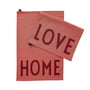 Design Letters - Favourite Geschirrtuch, Love / Home, terracotta (2er-Set)