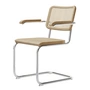 Thonet - S 64 V Armlehnstuhl, Chrom / Eiche natur / Rohrgeflecht mit Kunststoffstützgewebe (Pure Materials)