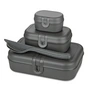 Koziol - Pascal Ready Lunchbox-Set mit Klikk Besteck, nature ash grey