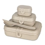 Koziol - Pascal Ready Lunchbox-Set mit Klikk Besteck, nature desert sand