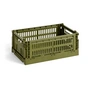 HAY - Colour Crate Korb S, 26,5 x 17 cm, olive, recycled