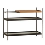 Woud - Tray Shelf niedrig, Walnuss / schwarz (Konfiguration 3)
