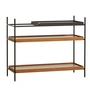 Woud - Tray Shelf niedrig, Walnuss / schwarz (Konfiguration 2)