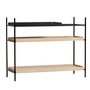 Woud - Tray Shelf niedrig, Eiche / schwarz (Konfiguration 3)