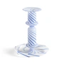 HAY - Flare Kerzenhalter, Ø 11 x H 14 cm, Stripe, milk / blue